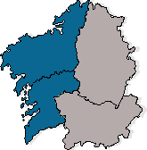 Mapa coloreado segundo os resultados da candidatura comparados cos resultados na convocatoria anterior